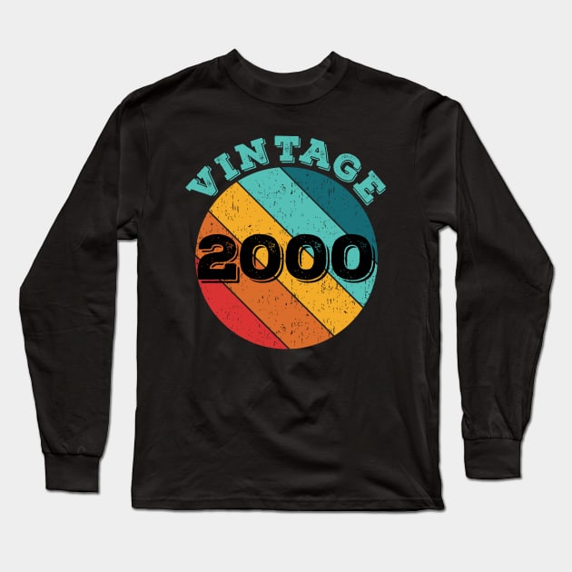 2000 Vintage Shirt, Birthday Gift Tee. Retro Style T-Shirt Long Sleeve T-Shirt by LittleBoxOfLyrics